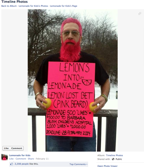 Biker uses pink beard to raise money for children’s charity