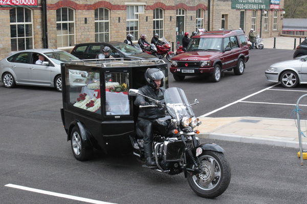 Biker makes final journey in Triumph Rocket III hearse