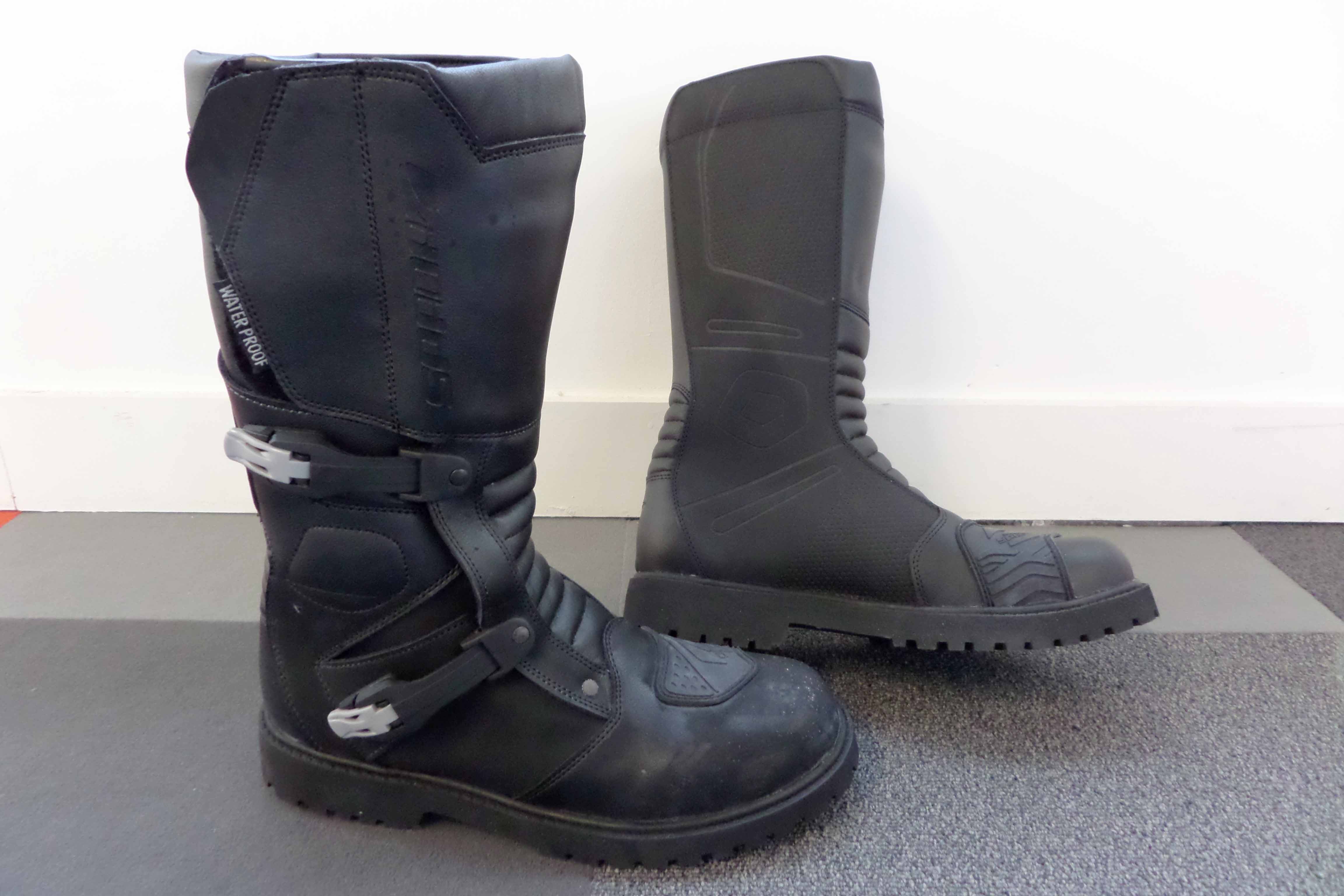 Black Spada X-Street WP 100% Waterproof Motorcycle Short Leather Boots 