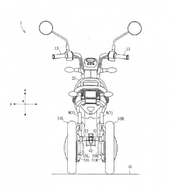 Yamaha files patents for leaning electric trike