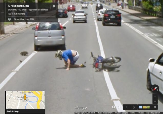 Google Street View captures motorcycle crash