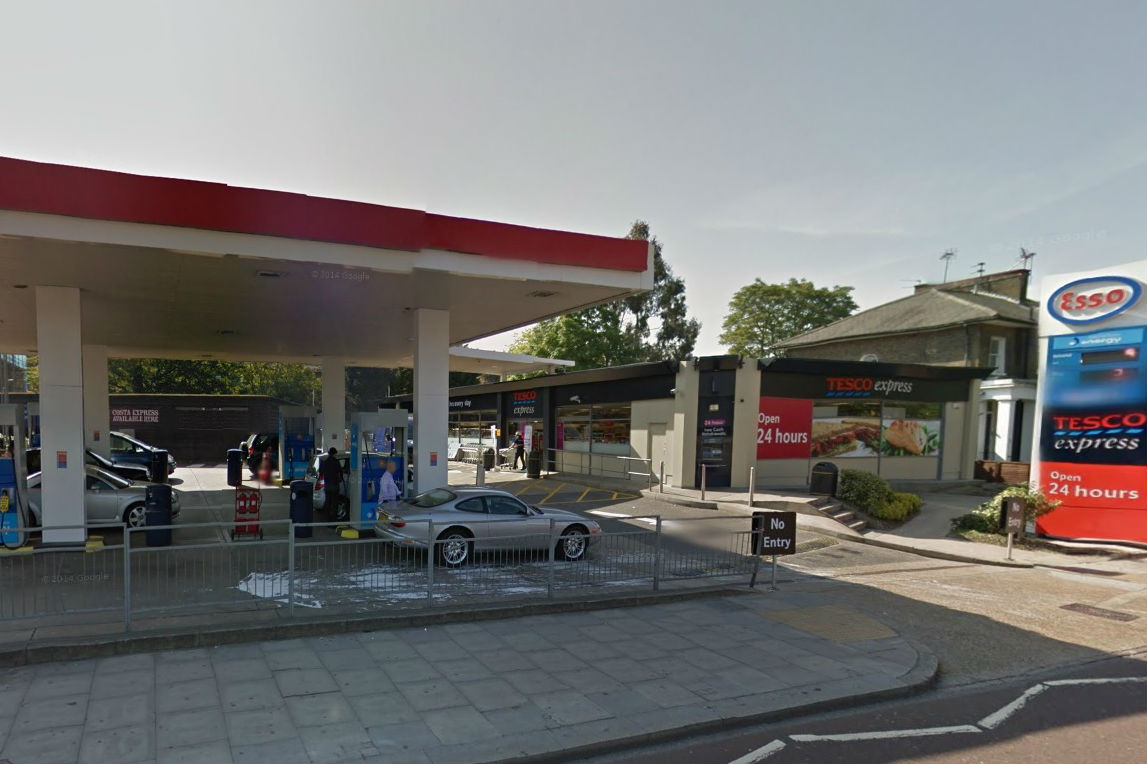 Tesco petrol station: only two fuel pumps for motorcyclists
