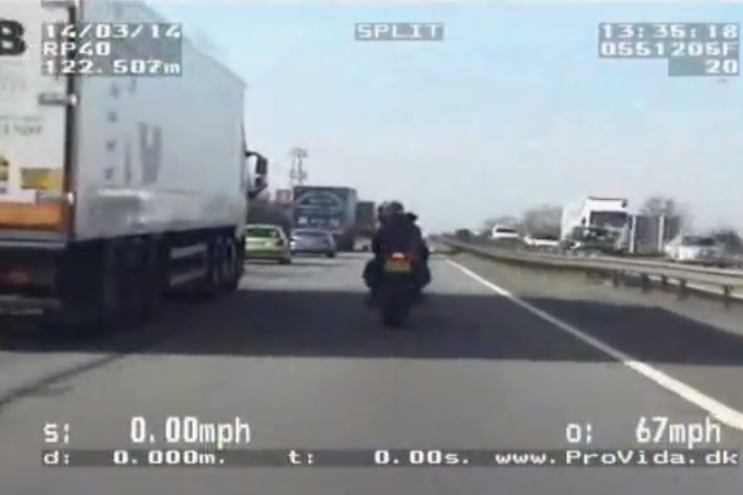 Motorcyclist who undertook car gets eight points and £600 fine