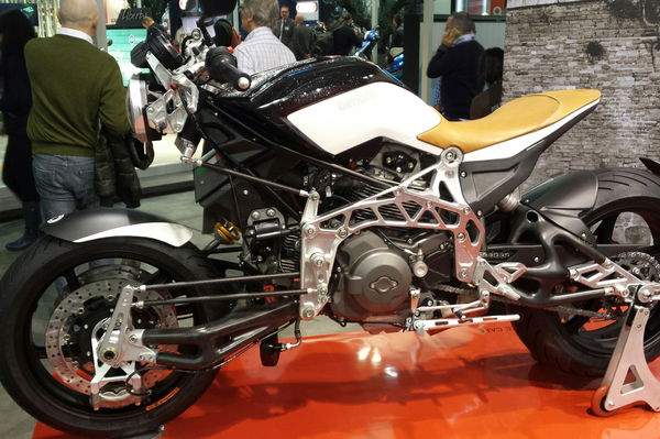 Bimota's supercharged Testastretta-powered Impeto and Tesi 3D RaceCafe debut in Milan