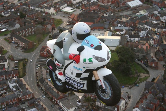World's biggest motorbike balloon takes off