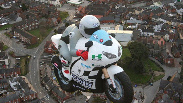 World's biggest motorbike balloon takes off