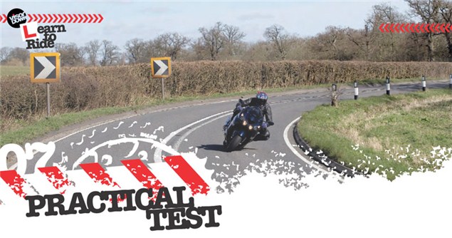 Learning to ride a motorcycle: Practical test