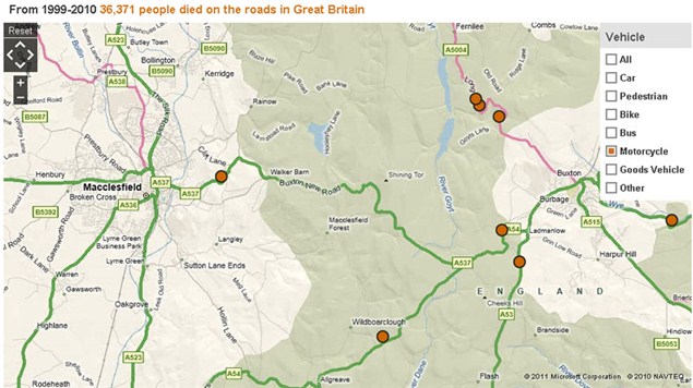 BBC publishes map of every UK road death