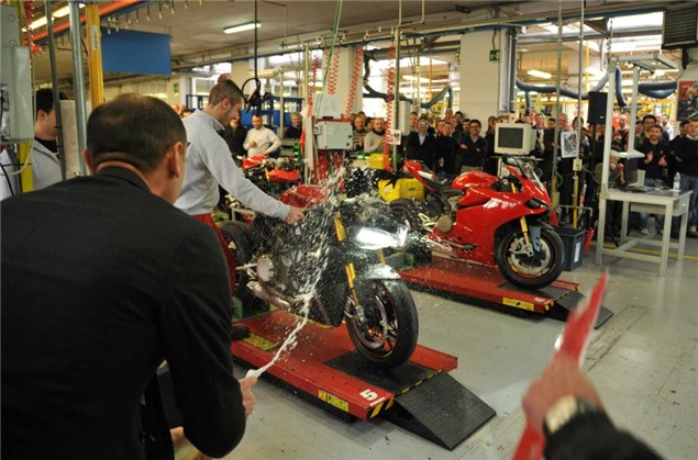 First 1199 Panigale off the assembly line