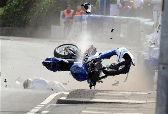 Guy Martin crashes out of NW200