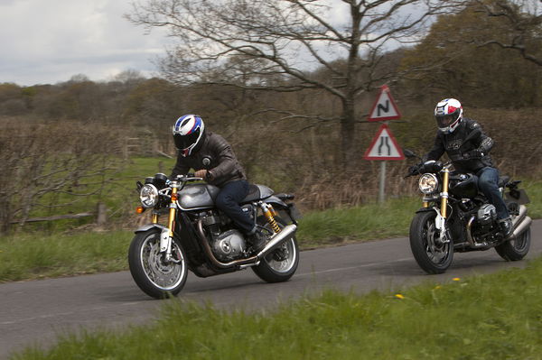 BMW R nineT and Triumph Thruxton R