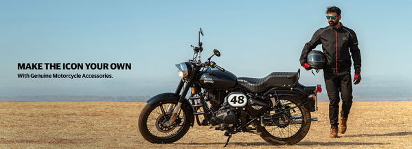 An accessorised Royal Enfield Bullet 