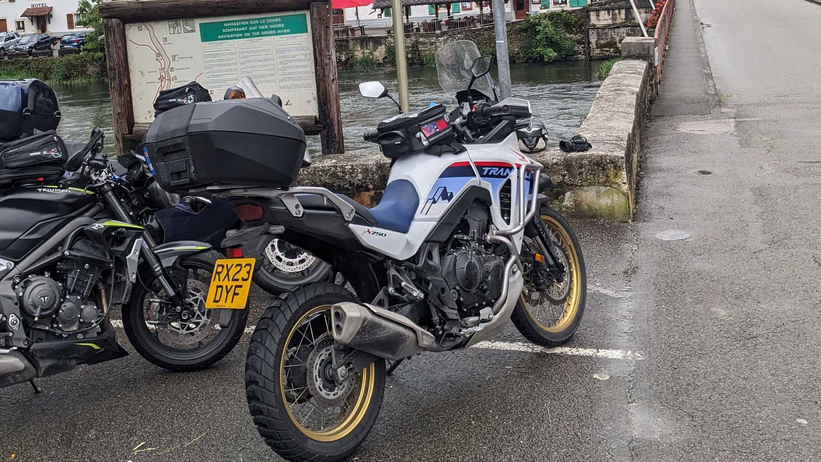 Honda XL750 Transalp on the French/Swiss border