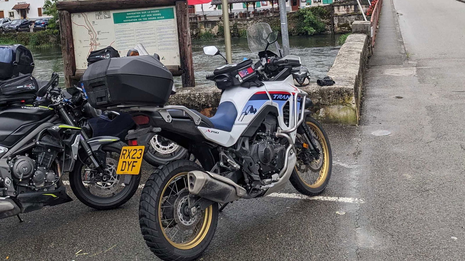Honda XL750 Transalp on the French/Swiss border