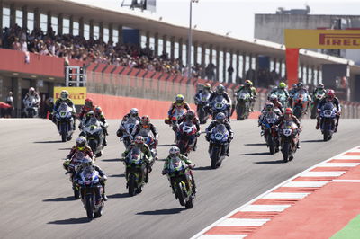 WorldSBK Race start, 2023 Portuguese WorldSBK. - Gold and Goose