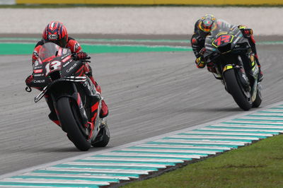 Marco Bezzecchi, Maverick Vinales, 2023 MotoGP Malaysian Grand Prix. - Gold and Goose