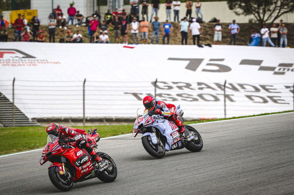 Francesco Bagnaia, Marc Marquez, 2024 MotoGP Portuguese Grand Prix. - Gold and Goose