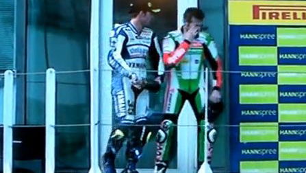 Video: Crutchlow Biaggi podium scuffle