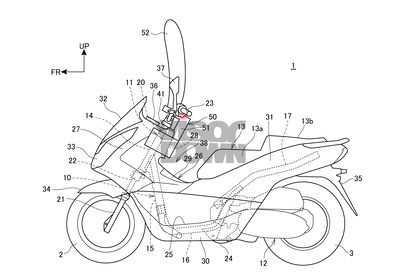 Honda patent vertical motorcycle airbag system