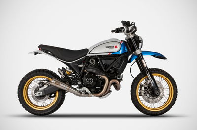 Ducati Scrambler Desert Sled with Zard Zuma slip-on exhaust. - Zard