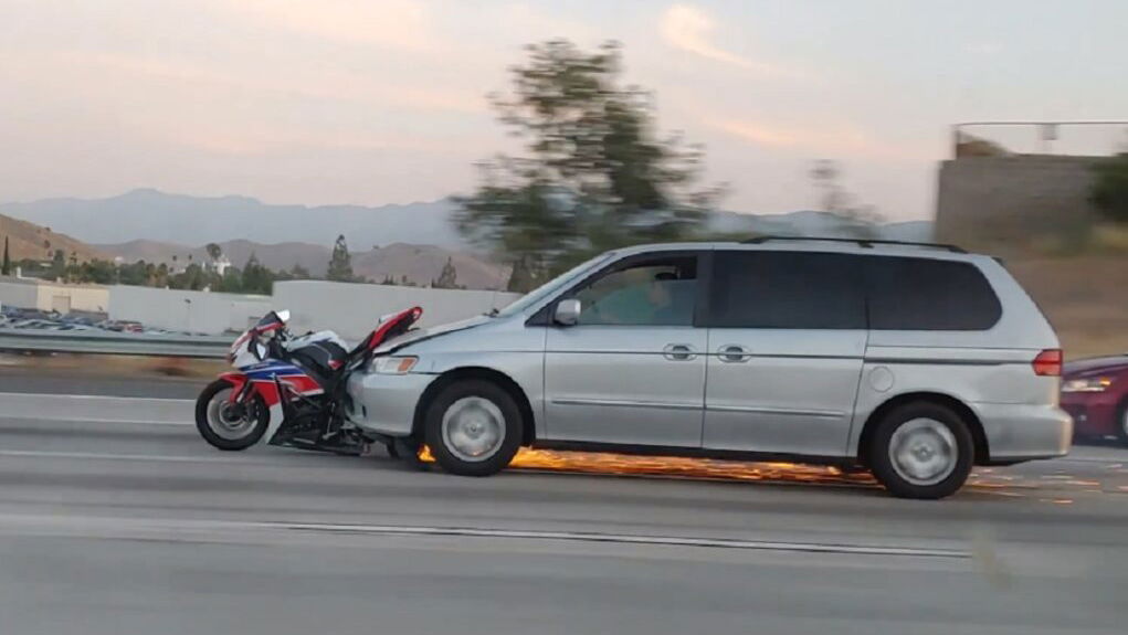 Motorcycle Car hit and run incident