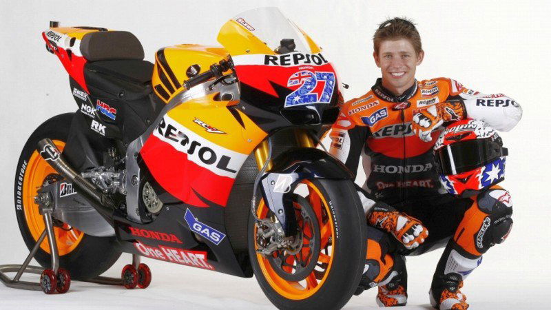 Stoner in the colours of Repsol Honda 