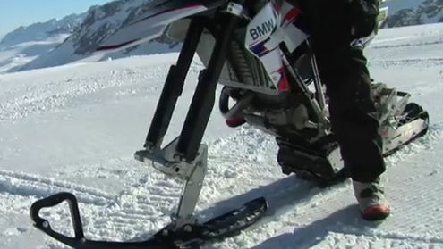 BMW G450X converted into mad snowmobile