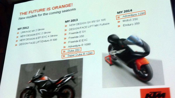 All the new KTMs for the next three years