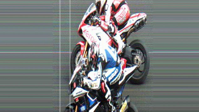 Phillip Island Haslam and Fabrizio photo finish
