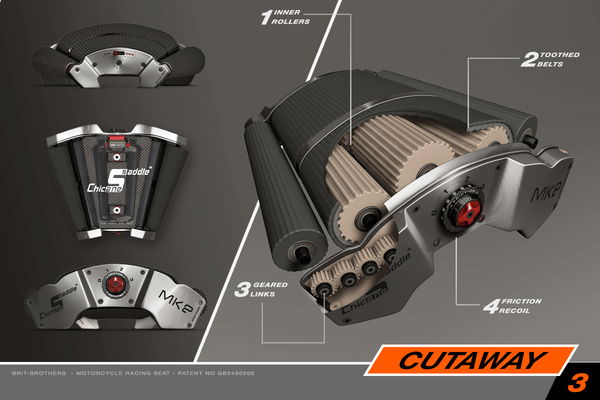 A motorcycle seat that can help prevent a highside?