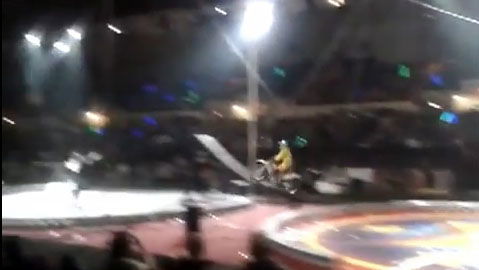 Rider almost killed in circus stunt