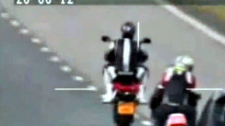 Biker banned after 103mph wheelie