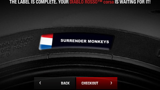 Customise your Pirelli Diablo Rosso Corsa tyres