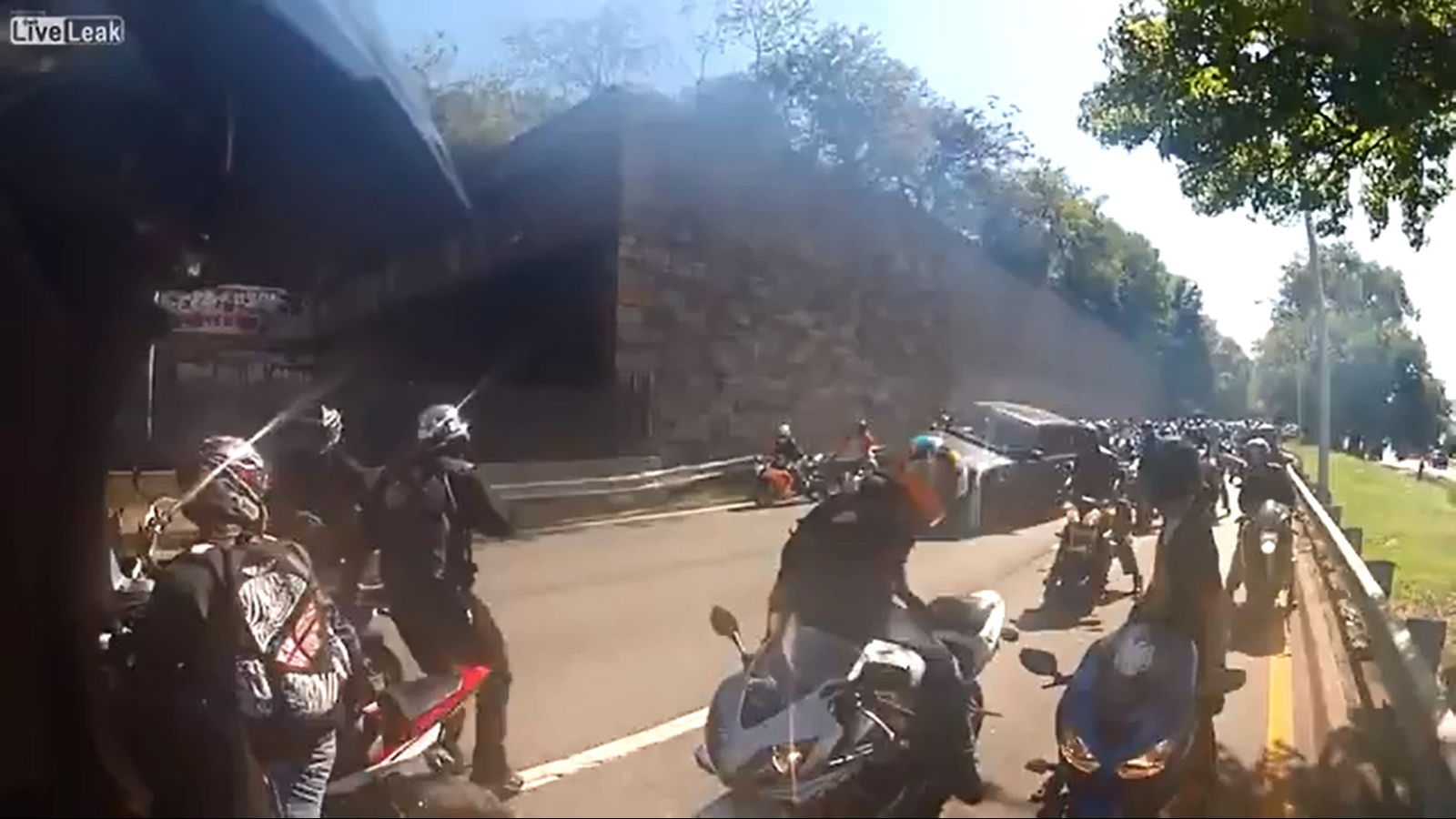 Hit-and-run driver chased and caught by motorcyclists