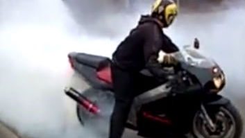 Motorcyclist fined over burn-out video