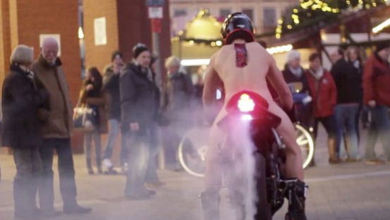 Man wanted by police after naked burnout