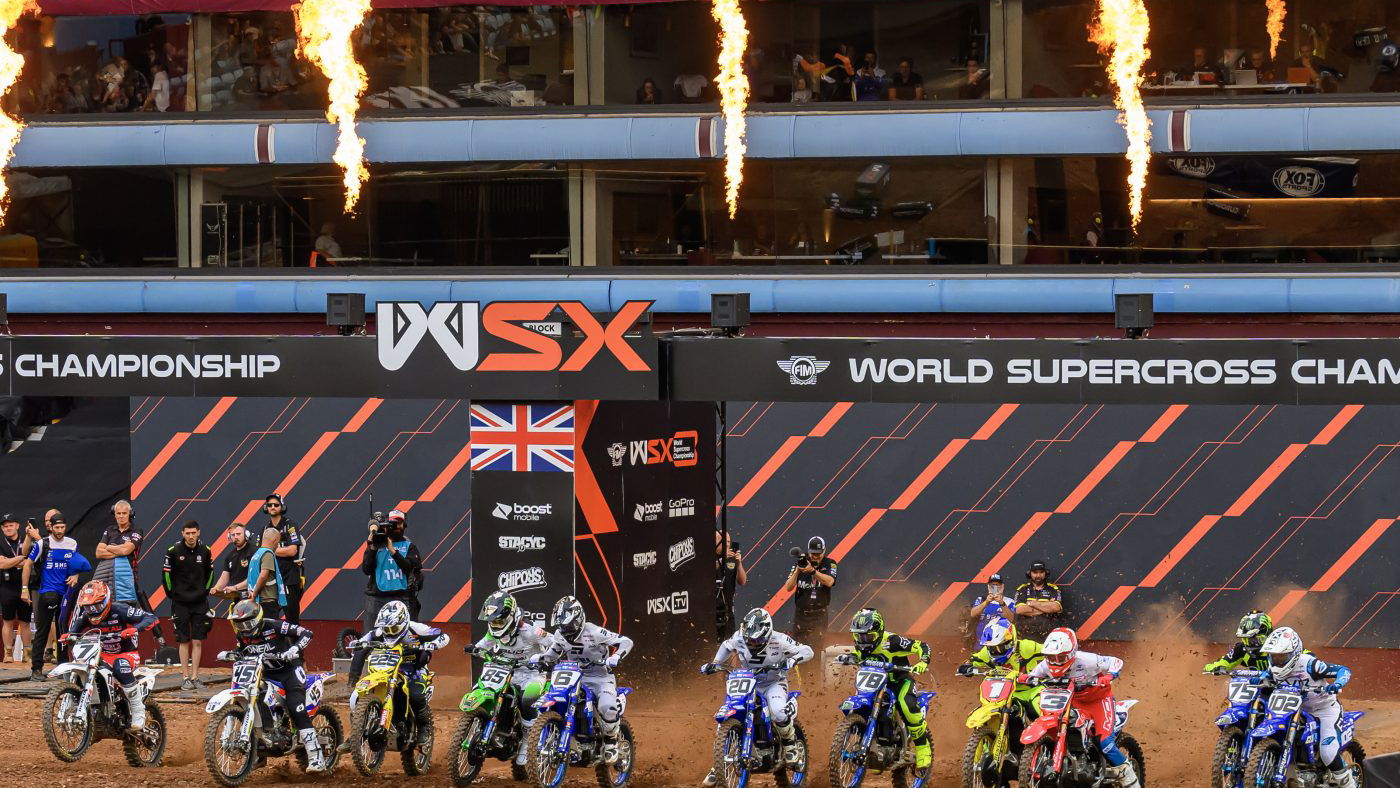 WSX race start, 2023 World Supercross British GP. - WSX Media