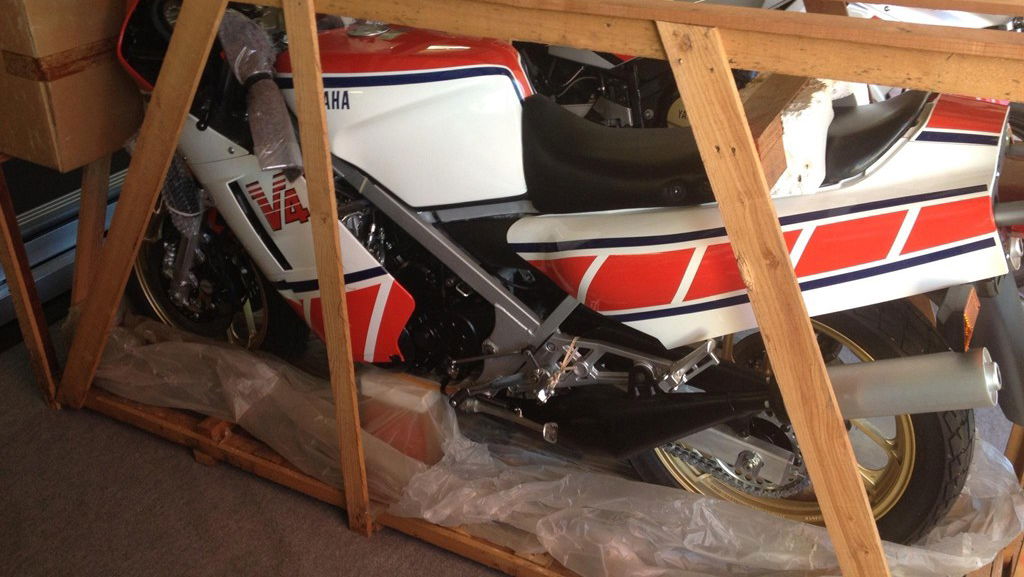 Zero-mile, still crated Yamaha RZ500N for sale