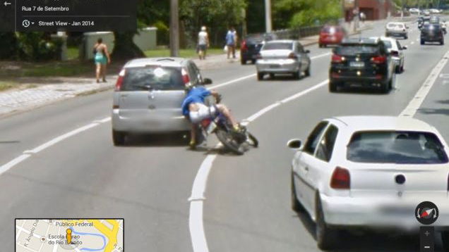 Google Street View captures motorcycle crash