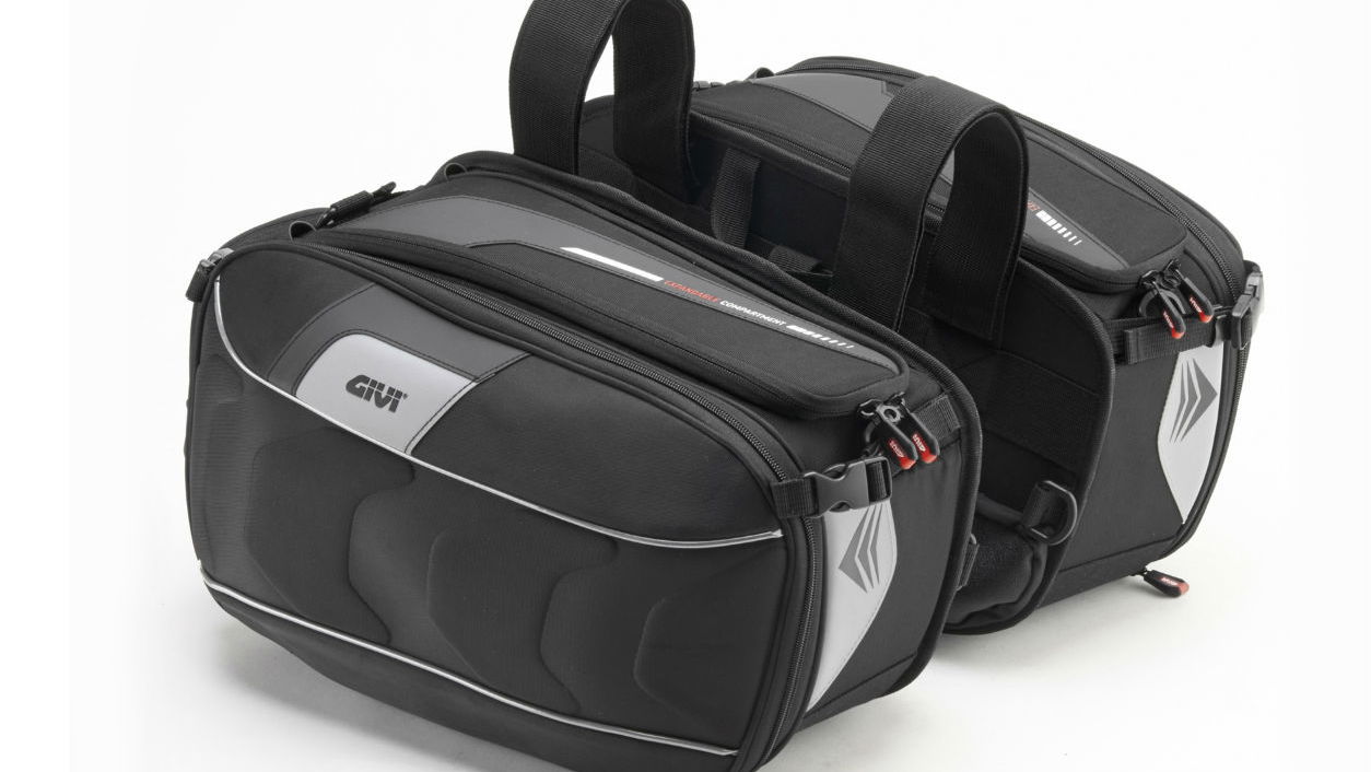 Givi's new universal expandable saddlebags