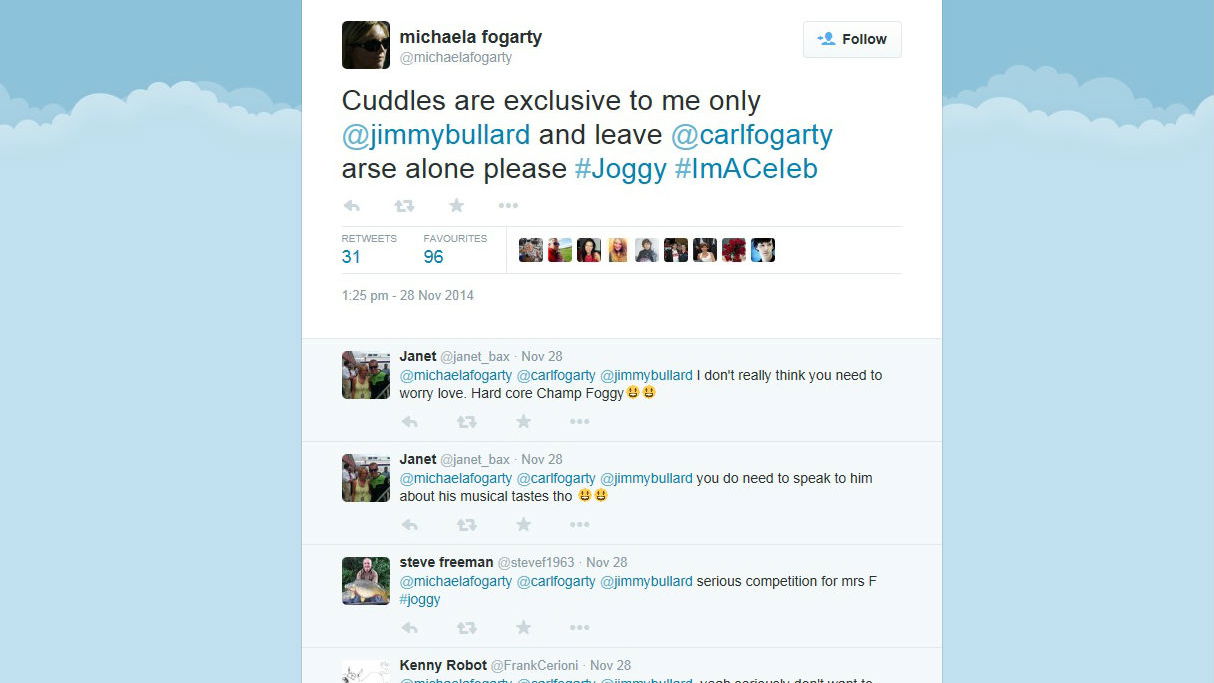 ‘Leave Foggy’s arse alone’ warns Michaela Fogarty