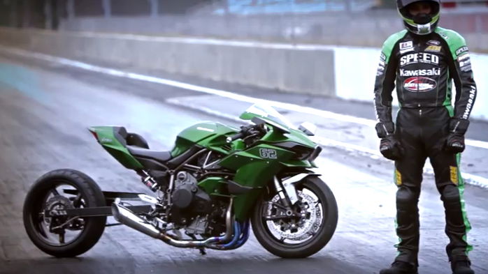 Kawasaki reveals one-off Ninja H2R drag bike