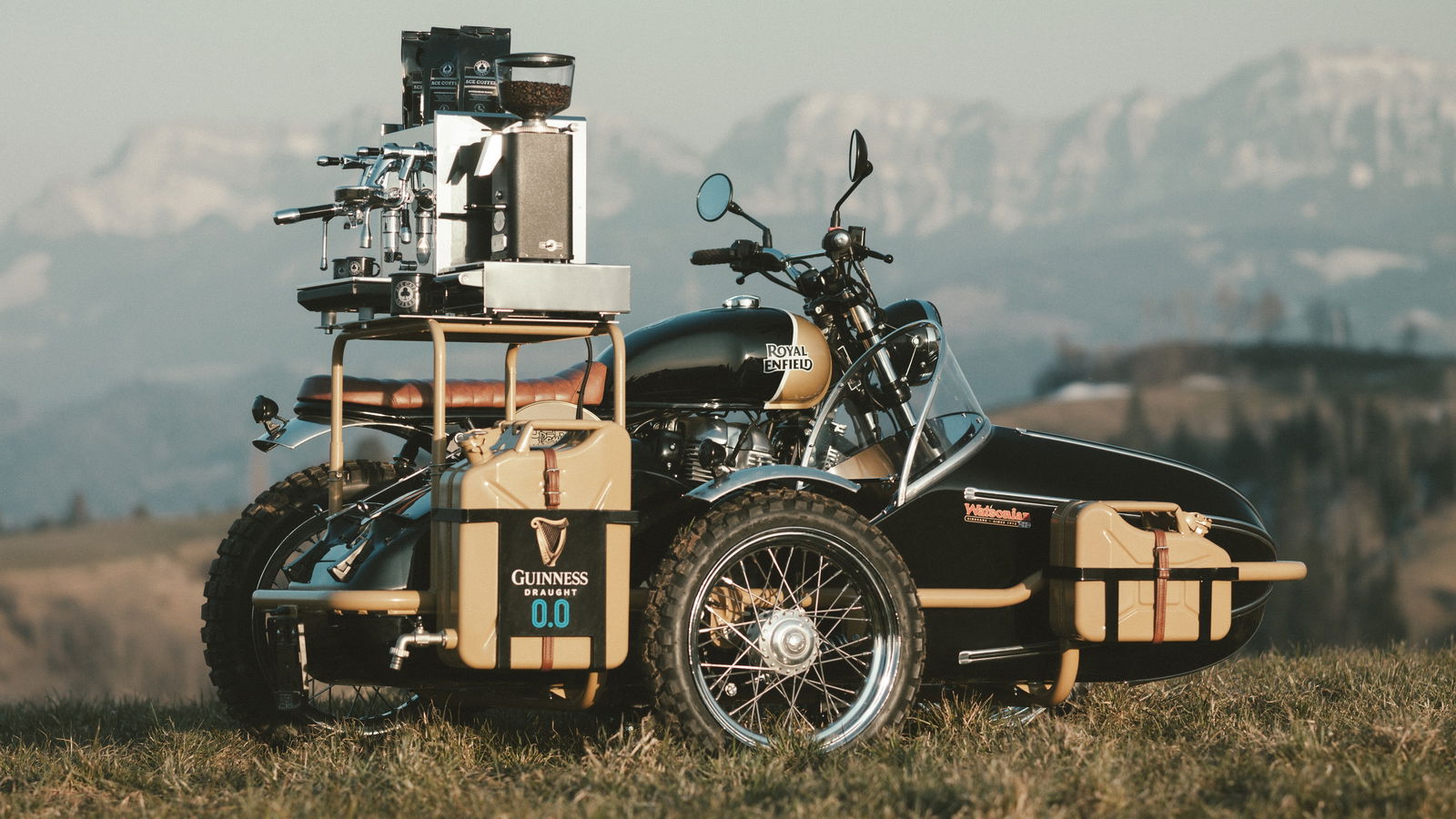 A motorcycle and sidecar outfit that serves coffee!