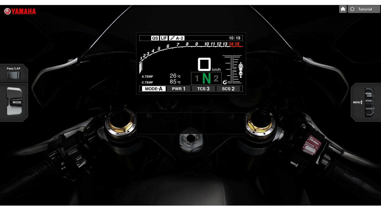 Yamaha’s R1 dash simulation