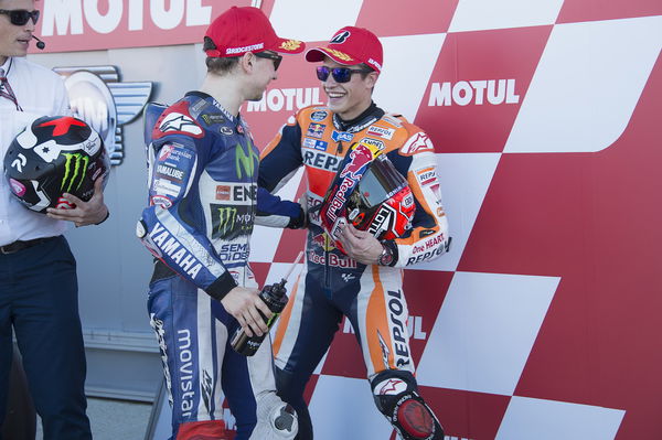 Marquez and Pedrosa ride NSR500s