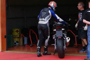 Near highside on a Yamaha R6