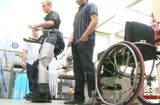 Paralysed biker walks again with robotic legs