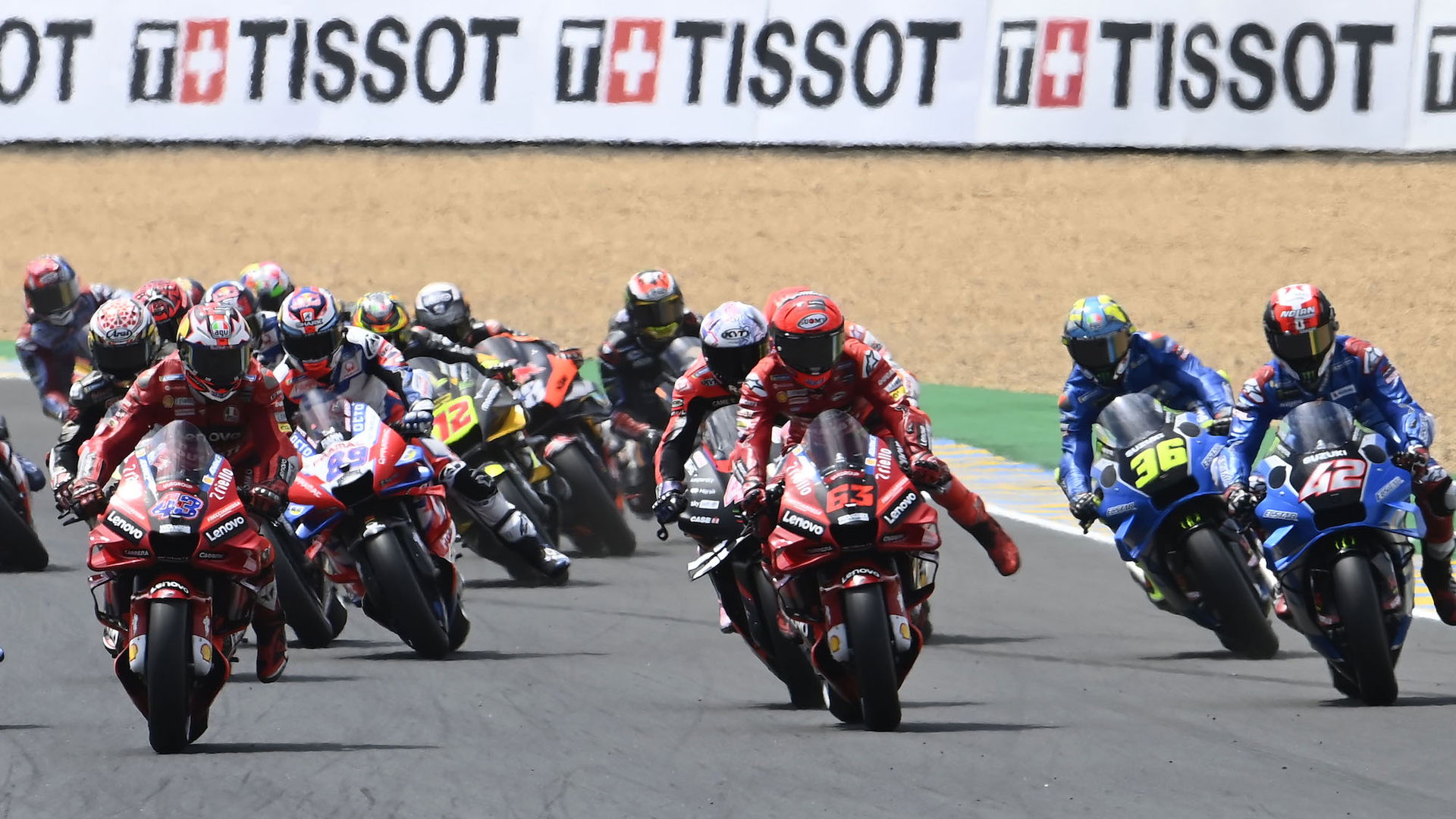 Start of the French MotoGP at Le Mans