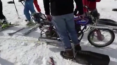 Afghanistan motorcycle ski lift