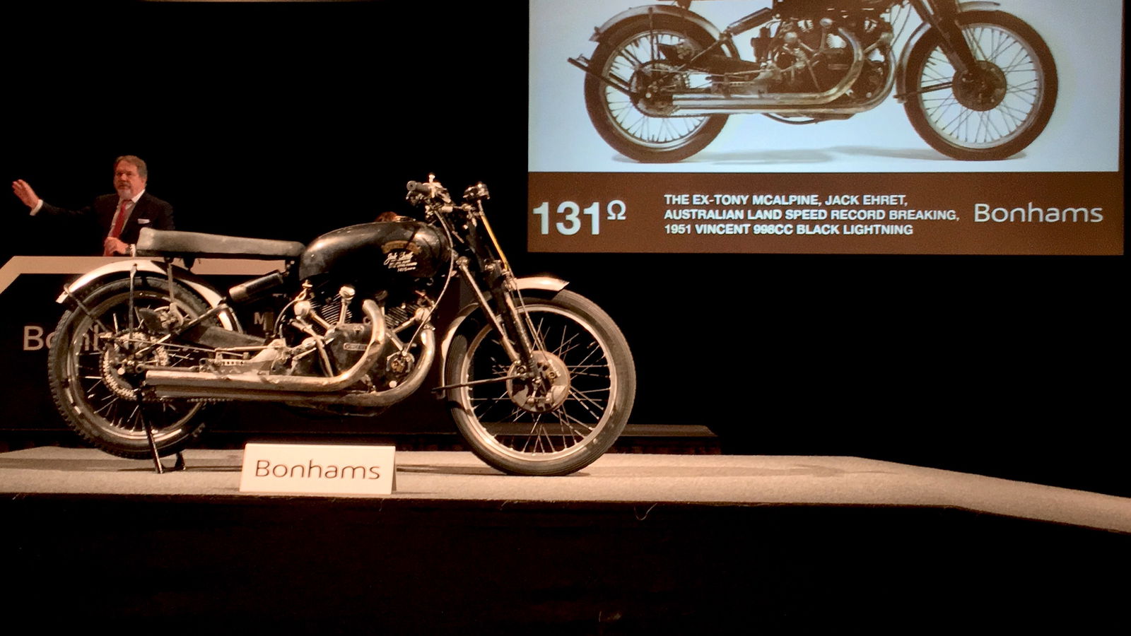 Speed record setting motorcycle sells for almost $1million at auction
